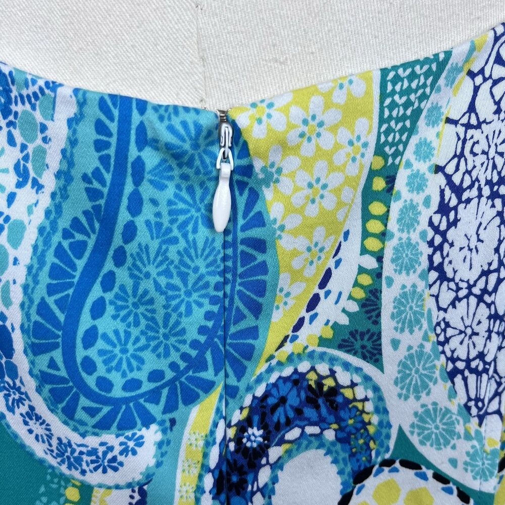 Pappagallo Dress Womens Twelve Fit and Flare Paisley Sleeveless Party Coastal - Picture 3 of 12